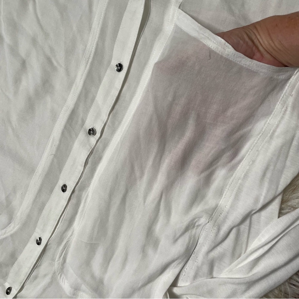 Free People Oversized Button Down Multi Pocket Sh… - image 5